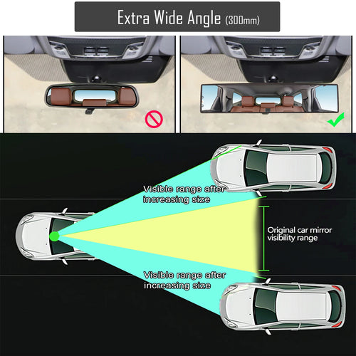 SightGuard™ Wide-Angle Anti-Glare Rearview Mirror – Drive Safer